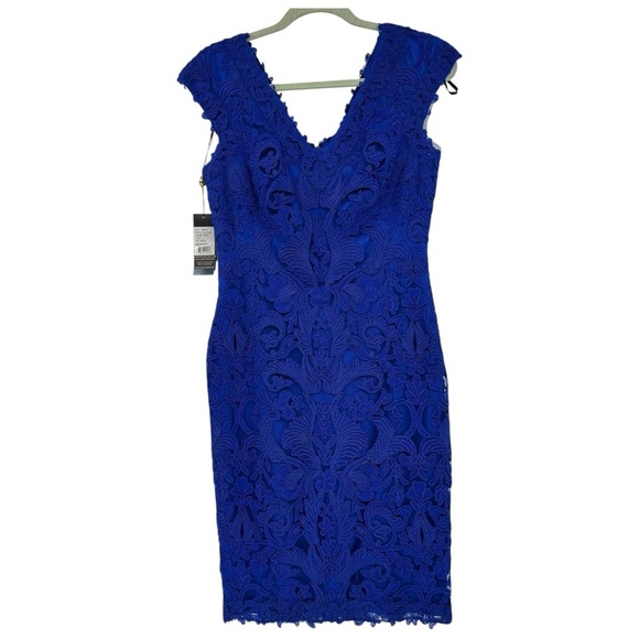 NEW Tadashi Shoji Parker Dress Elegant Blue Lace Size 6 - Picture 3 of 6